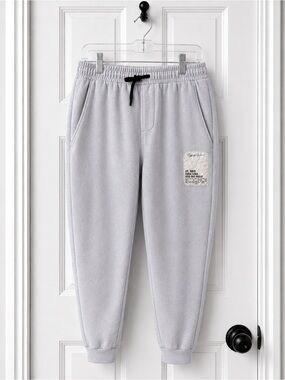 ZARA Boys Joggers Sweatpants Grey Washed Effect Label Patch Size 13-14 / 164cm